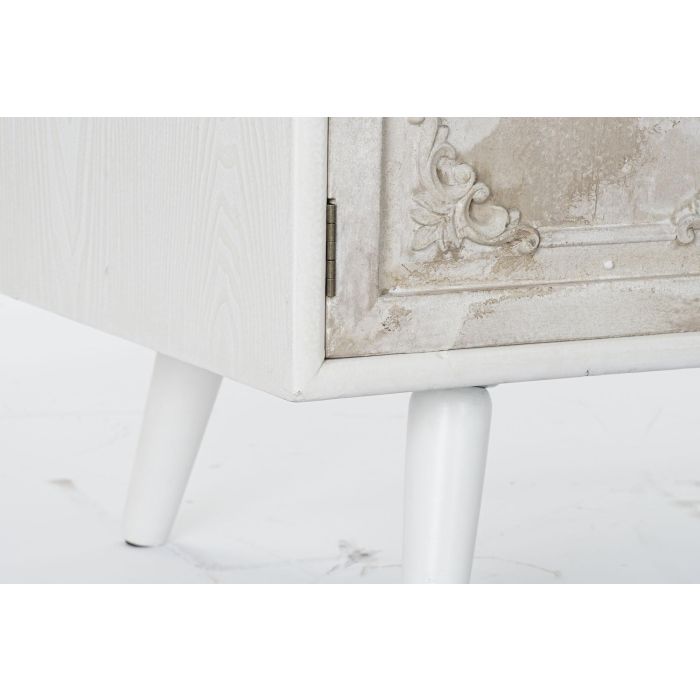 DKD Home Decor Mueble TV Neoclasico Blanco Beige 136x52x40.5 cm 2