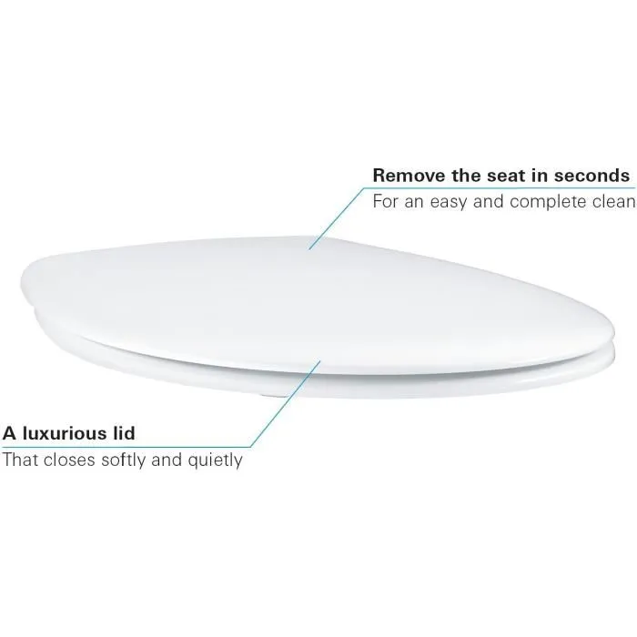 Grohe Cierre de Asiento de WC con Freno de Caída - Cerámica Bau - Blanco Alpino 4