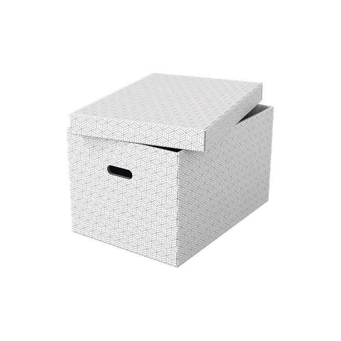 Esselte Caja de almacenamiento grande 510x355x305 mm pack de 3 unidades color blanco 1
