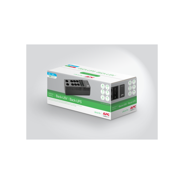 APC BE850G2-GR sistema de alimentación ininterrumpida (UPS) En espera (Fuera de línea) o Standby (Offline) 0,85 kVA 520 W 8 salidas AC 6 APC BE850G2-GR sistema de alimentación ininterrumpida (UPS) En espera (Fuera de línea) o Standby (Offline) 0,85 kVA 520 W 8 salidas AC 6