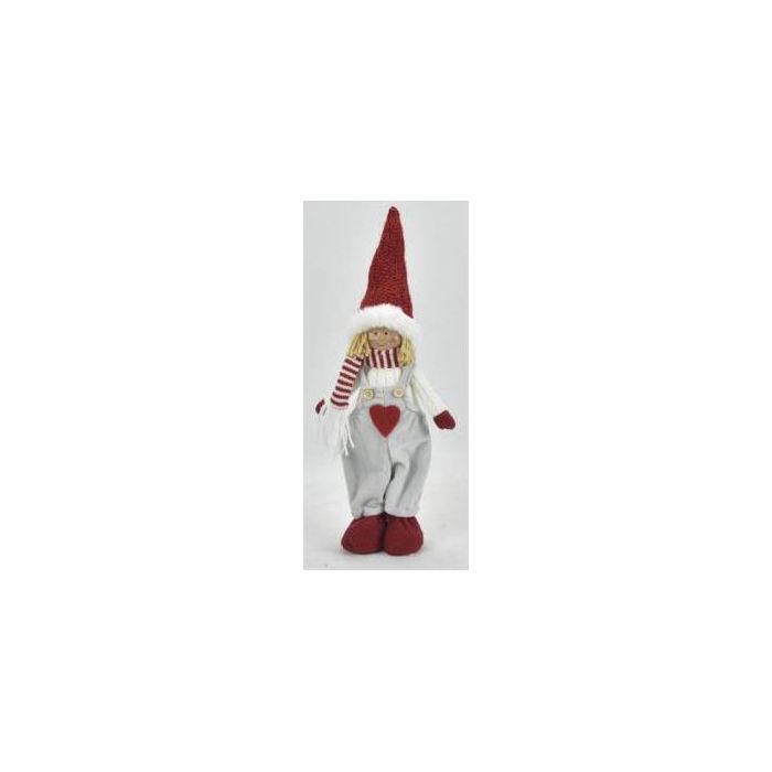 DKD Home Decor Figura de Navidad Tradicional Poliester Roja con Corazón 8x35x15 cm (2 Unidades)