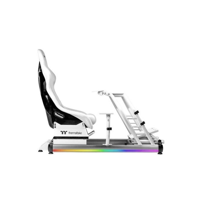 Thermaltake GR500 GSC-R50-CPASWH-01 Silla Gaming Cockpit Simulador de Carreras, para Volante/Vuelo, Ergonómica, Basculante, Blanco