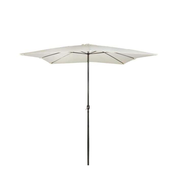 Parasol 300x300 cm con chimenea y mástil de aluminio 4,8 cm color crema