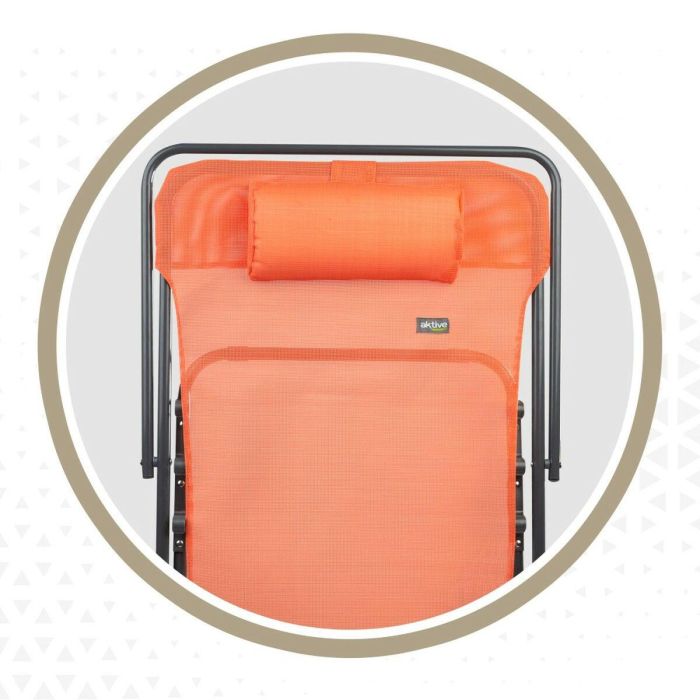 Tumbona reclinable Aktive Naranja 53 x 87 x 78 cm (4 Unidades) 1