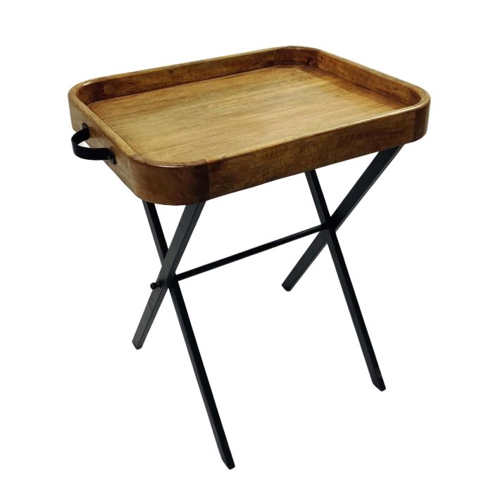 Mesita Auxiliar Vintage DKD Home Decor Marron Negro 43 x 64 x 86 cm Set de 2 2