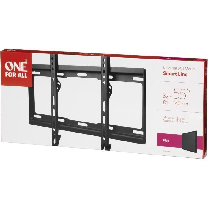 Uno para todos los WM2411 - Soporte de soporte de pared de TV para la pantalla 32-65 ''/81-165cm - para TV MAX 100 kgs - 25 mm de la pared 3 Uno para todos los WM2411 - Soporte de soporte de pared de TV para la pantalla 32-65 ''/81-165cm - para TV MAX 100 kgs - 25 mm de la pared 3