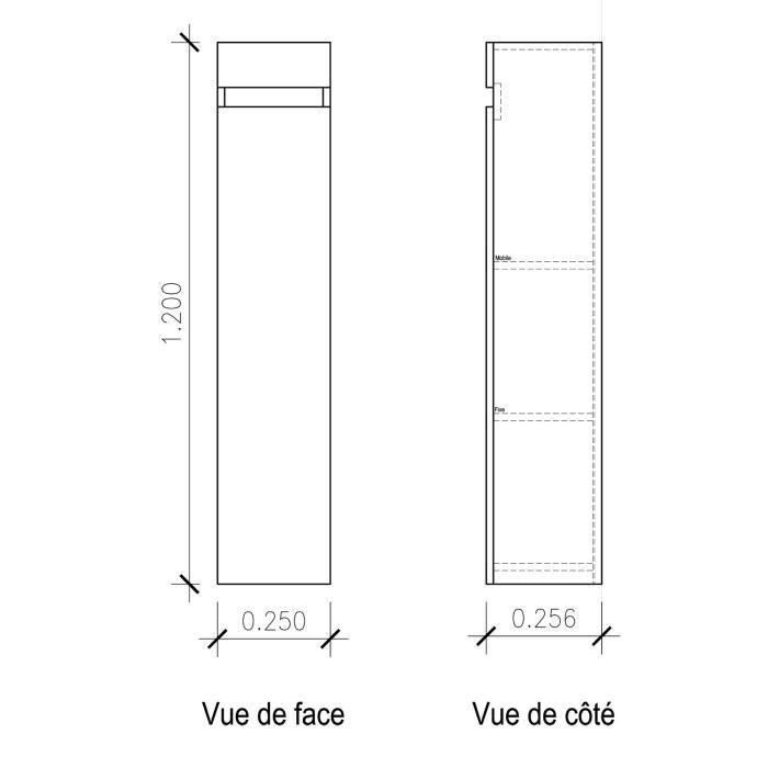 LUNA Columna de baño L 25 cm - Gris mate 3 LUNA Columna de baño L 25 cm - Gris mate 3