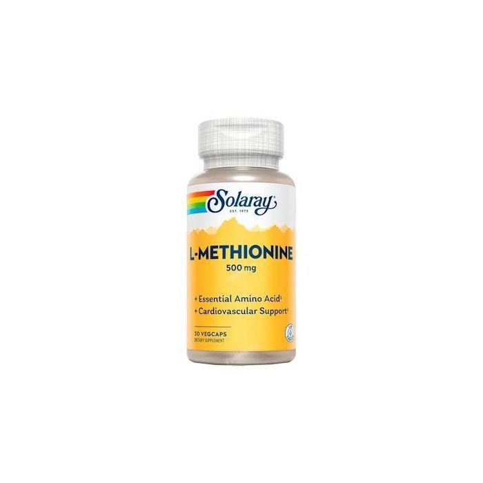 SOLARAY L-Metionina 500mg, Aminoácido de fermentación, 30 Cápsulas