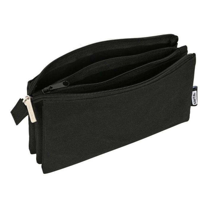 Safta Bolsa para lápices triple negra 22x12x3cm, 300D Poliéster, ideal para niños +3 años 0 Safta Bolsa para lápices triple negra 22x12x3cm, 300D Poliéster, ideal para niños +3 años 0
