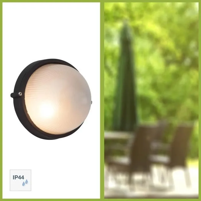 Brilliant Sylvester Aplique Exterior Negro Ø18cm IP44 1