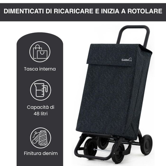 Carro de Compra Garmol 6012G5 PO Negro 3 Carro de Compra Garmol 6012G5 PO Negro 3