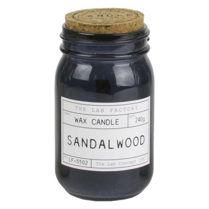 Home Deco Factory Tarro con Vela Mecha Madera Colección Apothicaire 240g Cera Aroma Retro Elegante Bote Cristal 7.8x14cm 1