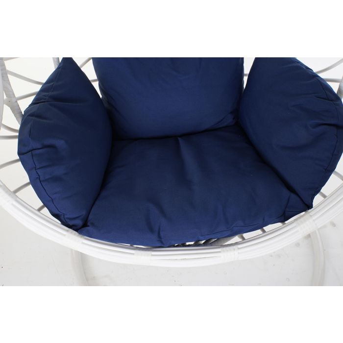 Sillón de jardín colgante DKD Home Decor Azul marino Blanco Aluminio ratán sintético 90 x 70 x 110 cm (107 x 107 x 198 cm) 1 Sillón de jardín colgante DKD Home Decor Azul marino Blanco Aluminio ratán sintético 90 x 70 x 110 cm (107 x 107 x 198 cm) 1