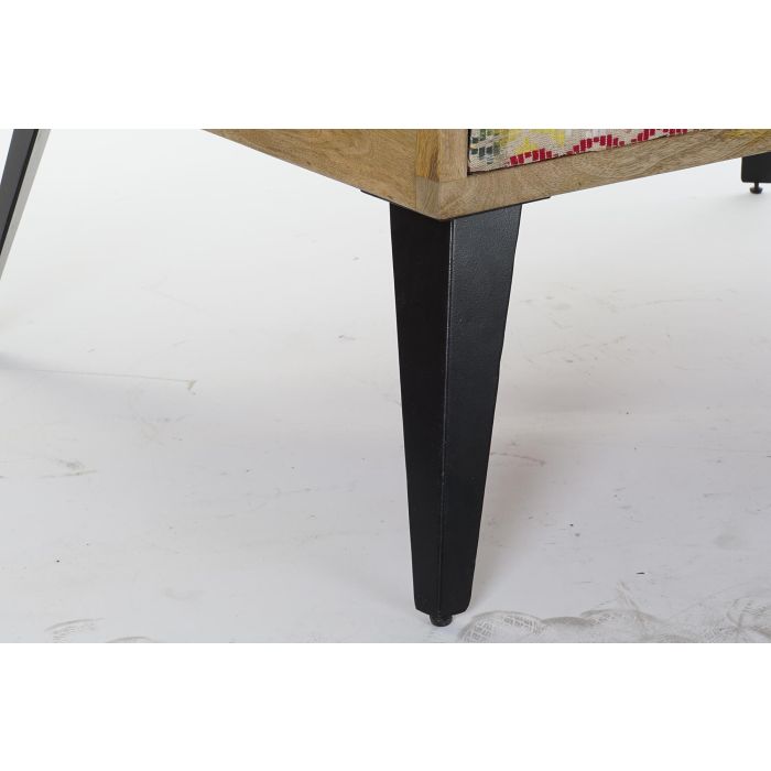 DKD Home Decor Mesa Centro Colonial con 2 Cajones de Madera de Mango y Metal Marrón y Negro 110x70x46 cm 6