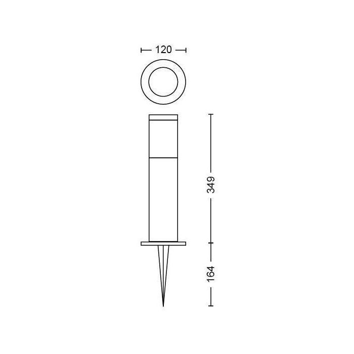 Philips PHI8719514477131 Terminal exterior Utrecht, bajo voltaje 6W, 2700K - Antracita 3
