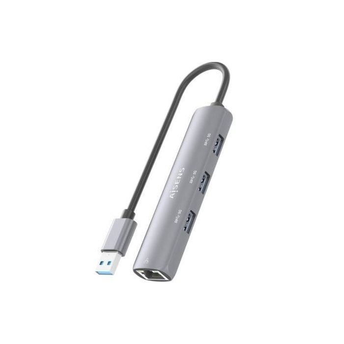 Hub USB Aisens ASUC-4P034-GR/ 3xUSB/ 1xRJ45/ Gris 3