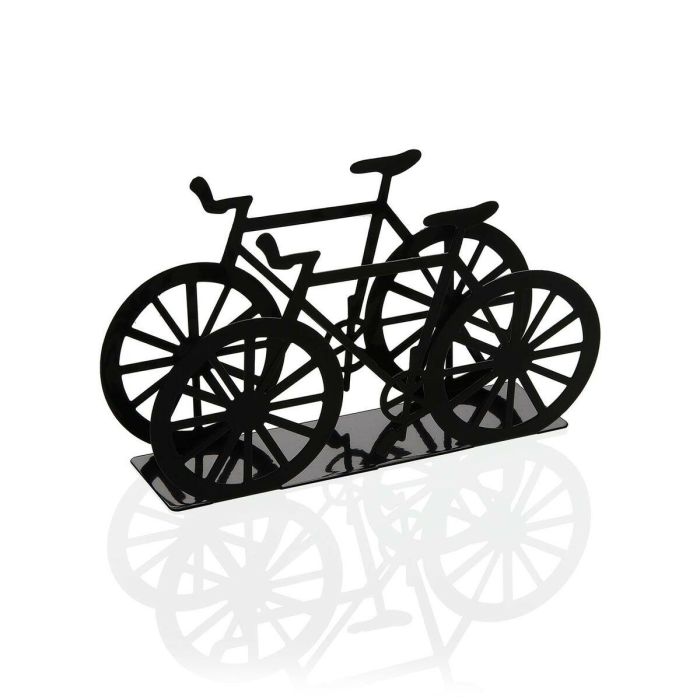 Servilletero Bici Metálica Negra Versa 4.5x9.5x16.5 cm (2 Unidades) Servilletero Bici Metálica Negra Versa 4.5x9.5x16.5 cm (2 Unidades)