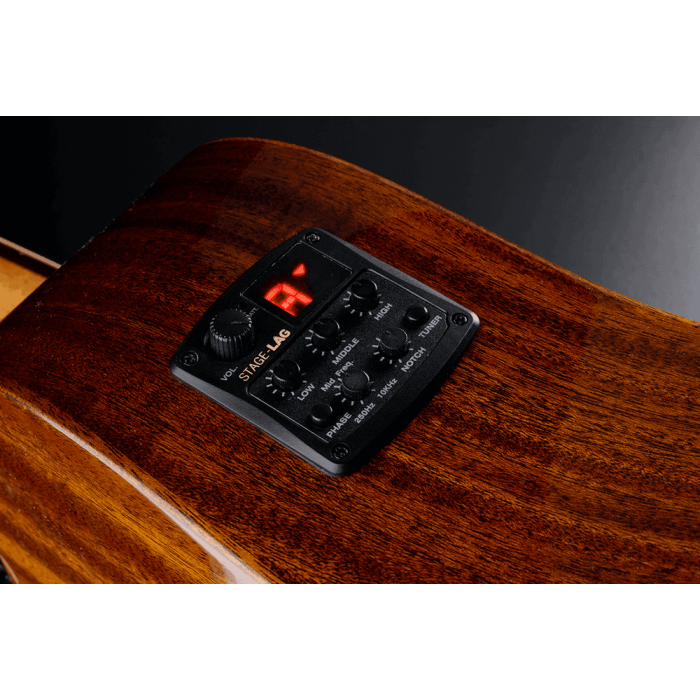 LAG Guitarra Acústica Dreadnought Cutaway A/E Tramontane 98 - Tapa de Caoba Maciza con Electrónica Stage LAG 7