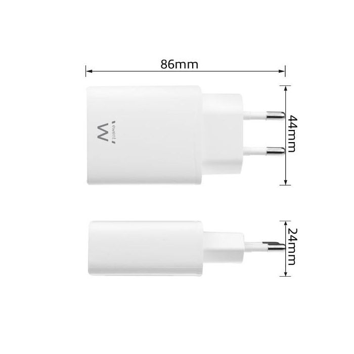 Ewent EW1320 Cargador Interior Blanco para Smartphone, Universal, 100-240V, 20W, USB Tipo C 1 Ewent EW1320 Cargador Interior Blanco para Smartphone, Universal, 100-240V, 20W, USB Tipo C 1