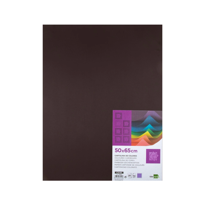 Liderpapel Cartulina Marron 50x65 cm 180 gr Paquete de 25 Hojas para Dibujo y Manualidades 1