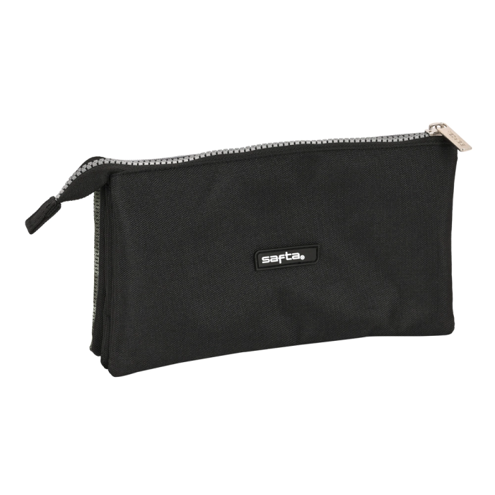 Estuche Escolar Safta Stone Negro 22 x 12 x 3 cm 1