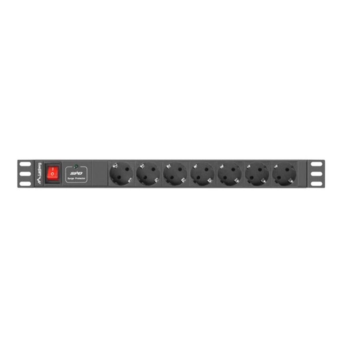 Regleta Enchufes 7 Tomas con Interruptor Lanberg PDU-07F-0200-IEC-BK 2500 W 220-250 V 10 A 0 Regleta Enchufes 7 Tomas con Interruptor Lanberg PDU-07F-0200-IEC-BK 2500 W 220-250 V 10 A 0