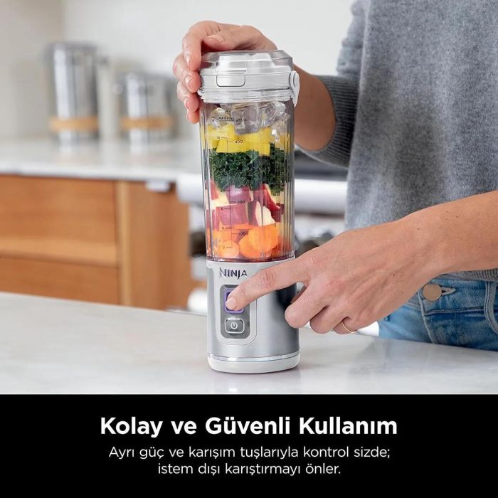 Ninja BC151EUWH Batidora de vaso portátil, 0,532 L, Picahielos, Blanco 3
