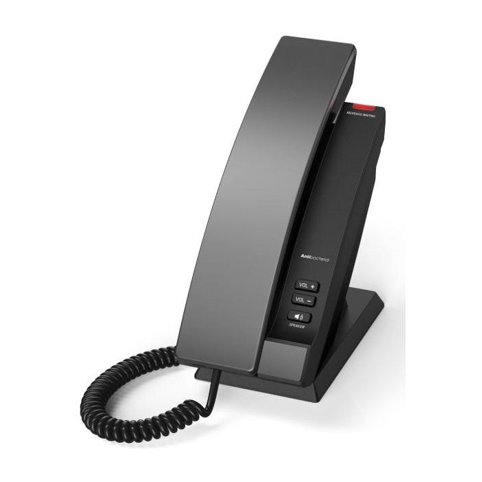 Snom HD100 Teléfono IP de Hotel Negro, con Cable, Montaje Escritorio/Pared, Antibacteriano, Gigabit Ethernet