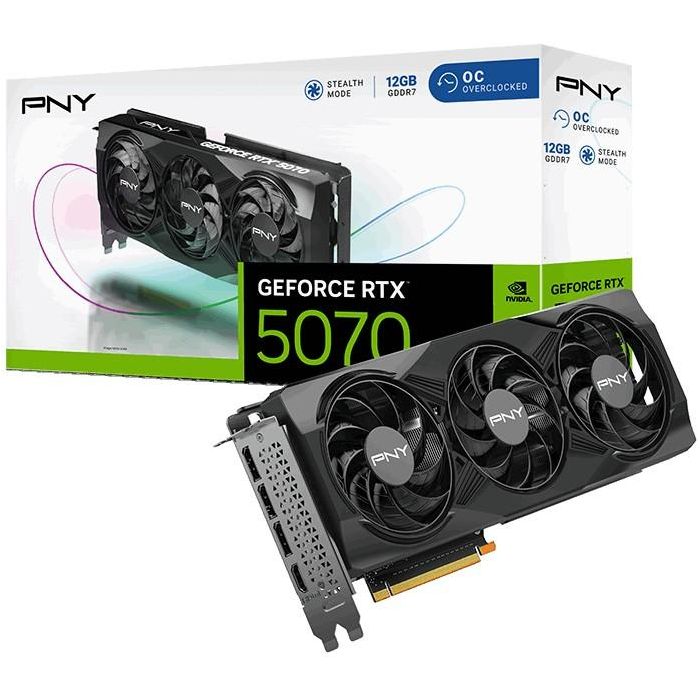 PNY RTX 5070 12GB GDDR7 VERTO OC Triple Fan Tarjeta Gráfica 8