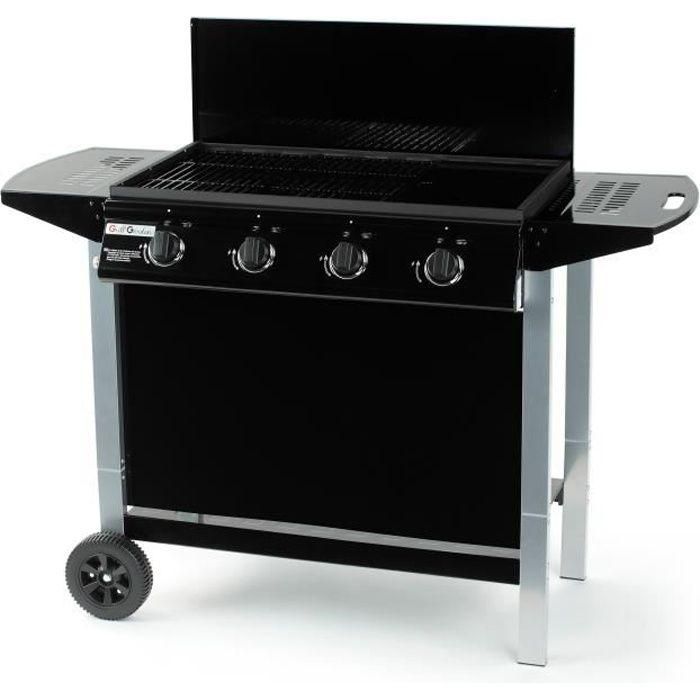 Grill Garden Barbacoa Gas 4 Quemadores, Superficie 76x41 cm, Parrilla Plancha, Encendido Piezoeléctrico, Tapa y Funda Protectora, Ruedas 0 Grill Garden Barbacoa Gas 4 Quemadores, Superficie 76x41 cm, Parrilla Plancha, Encendido Piezoeléctrico, Tapa y Funda Protectora, Ruedas 0