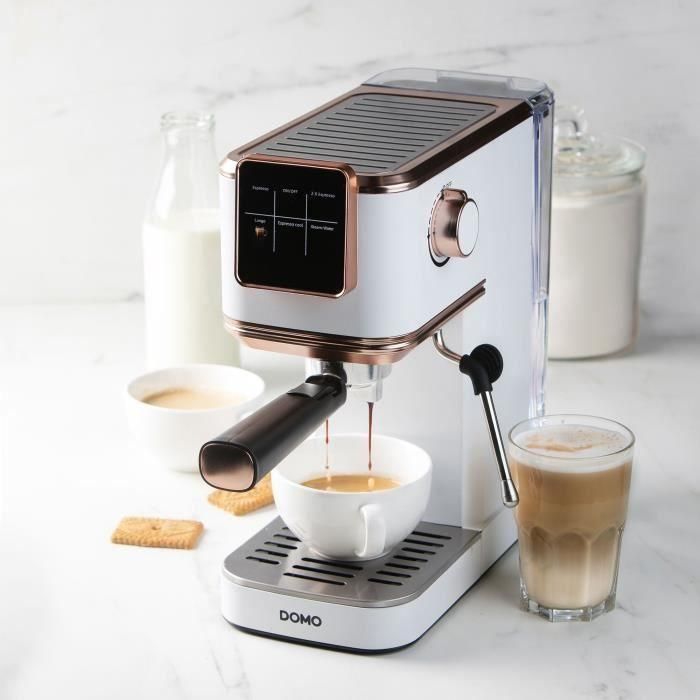 Cafetera espresso 3 en 1 - DOMO - DO746K - 1350 W - 20 bares - Blanco/Rosa 5 Cafetera espresso 3 en 1 - DOMO - DO746K - 1350 W - 20 bares - Blanco/Rosa 5