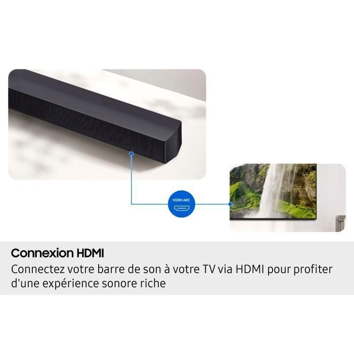 Barra de sonido SAMSUNG HW-B460F/XE de 2.1 canales - Subwoofer inalámbrico de 6.5'' - Adaptive Sound Lite 4