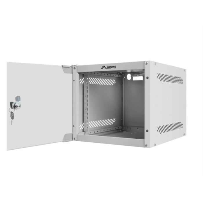 Lanberg WF10-2304-10S Armario Mural Rack 4U 10 Pulgadas, Vidrio Templado, Acero, 20 kg Capacidad Máxima de Peso
