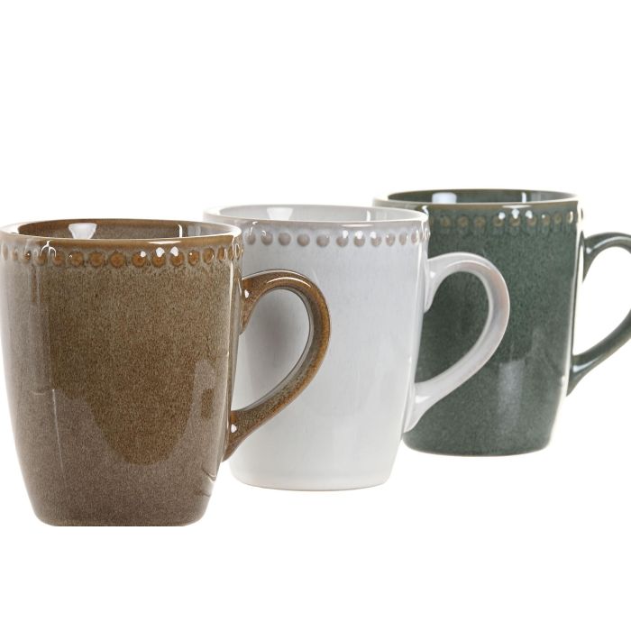 Mug Moderno DKD Home Decor Turquesa Beige 8.5 x 10 x 12 cm (12 Unidades) 1