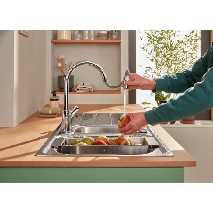 Grifo de cocina - Mezclador monomando de fregadero - Cromo - Caño alto en forma de C - Aireador extraíble - GROHE StartEdge - 30550000 1 Grifo de cocina - Mezclador monomando de fregadero - Cromo - Caño alto en forma de C - Aireador extraíble - GROHE StartEdge - 30550000 1