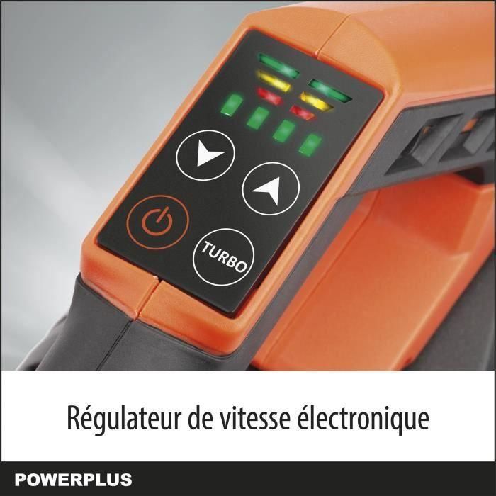 Blower de potencia dual de POWDPG7526 - Sábanas de batería de 40 V, hojas, 200 km/h, sin batería ni cargador 4 Blower de potencia dual de POWDPG7526 - Sábanas de batería de 40 V, hojas, 200 km/h, sin batería ni cargador 4