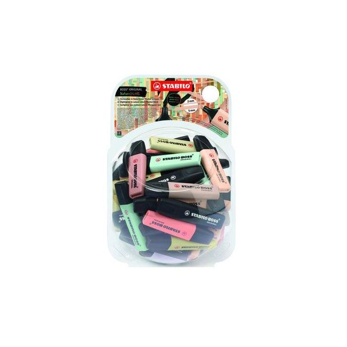 Stabilo Rotulador Fluorescente Boss Original Pastel Nature Colors Bombonera 60 Unidades Colores Surtidos