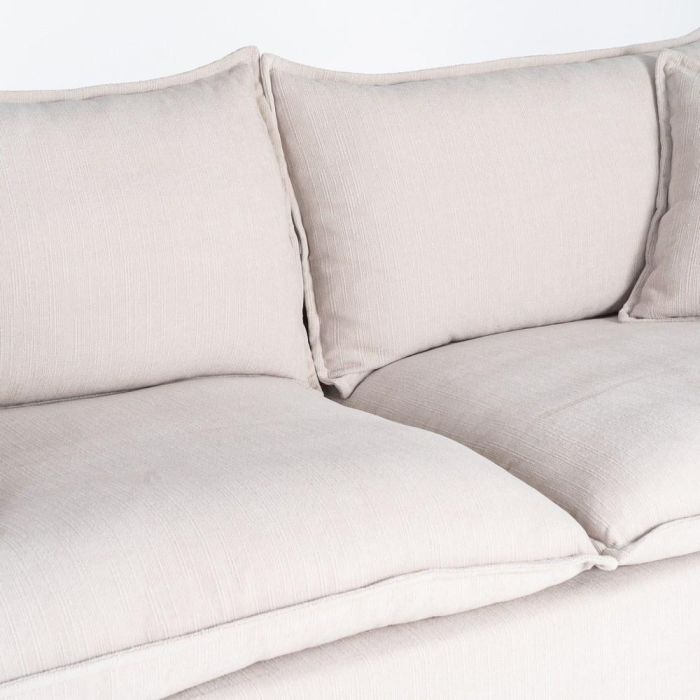 Sofá 3 Plazas Crema Tejido 221 X 103 X 72 cm