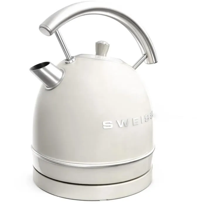 Sweiss KTL8 Hervidor Vintage, 2200 W, 1.8 L, Base Giratoria, Beige 1