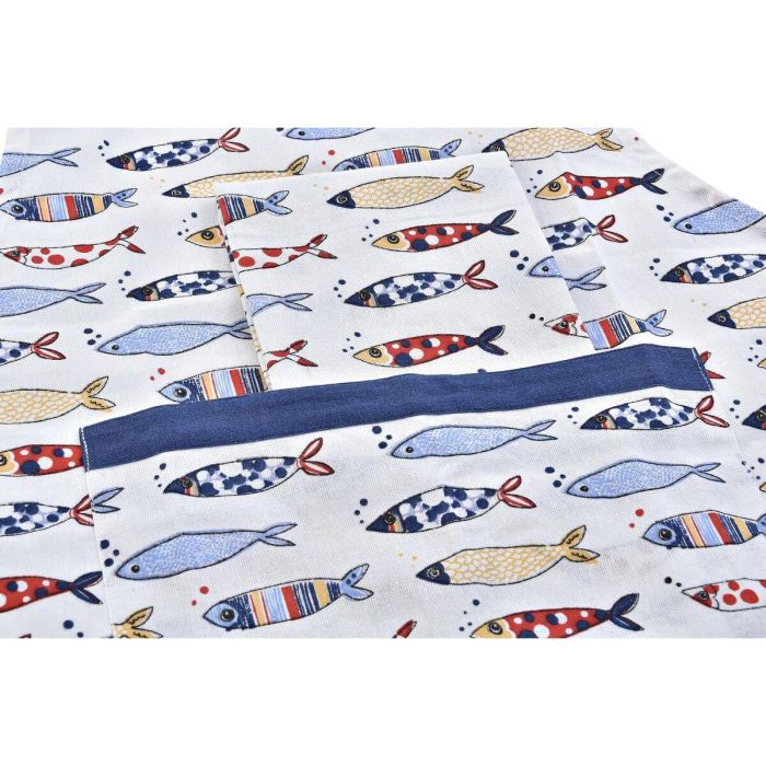 Delantal Mediterraneo DKD Home Decor Azul Rojo 80 x 0.5 x 60 cm Set de 2 (2 Unidades) 2 Delantal Mediterraneo DKD Home Decor Azul Rojo 80 x 0.5 x 60 cm Set de 2 (2 Unidades) 2