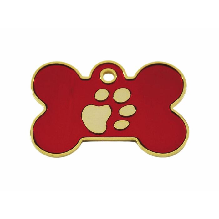 Placa identificativa para collar Imarc Bone Rojo Dorado 0 Placa identificativa para collar Imarc Bone Rojo Dorado 0