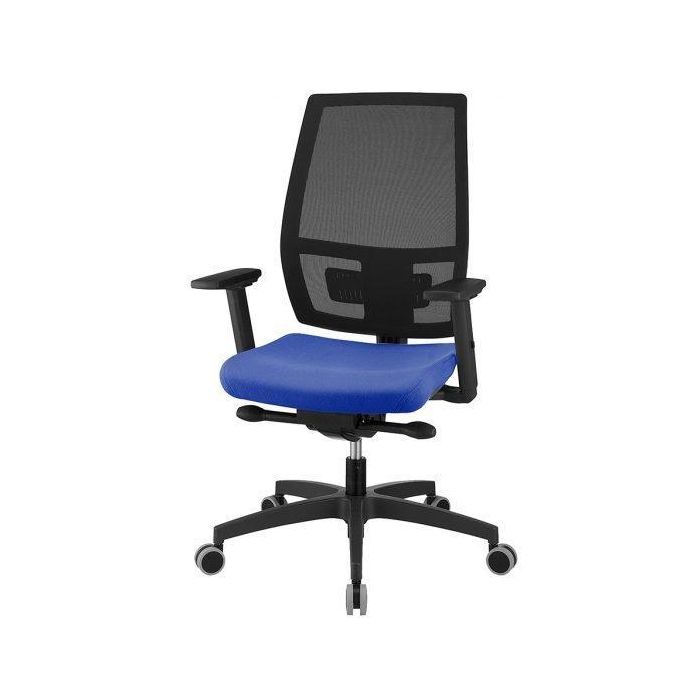 Unisit Silla Melania Giratoria Ergonómica Respaldo Malla Asiento Acolchado Negro y Azul Uso Intenso 24h