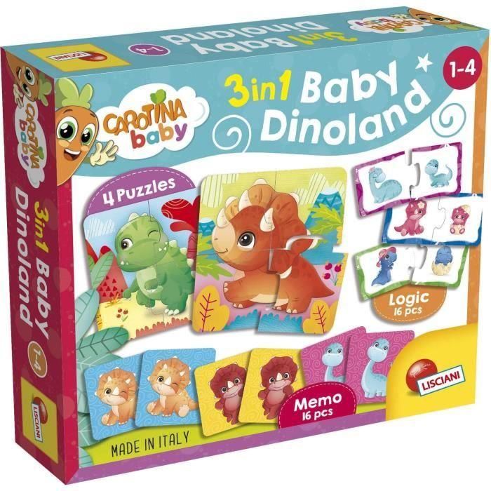 Lisciani Giochi AAABF84610 - Dinoland CAROTINA BABY - Rompecabezas, Memo, Juegos Educativos y de Asociaciones
