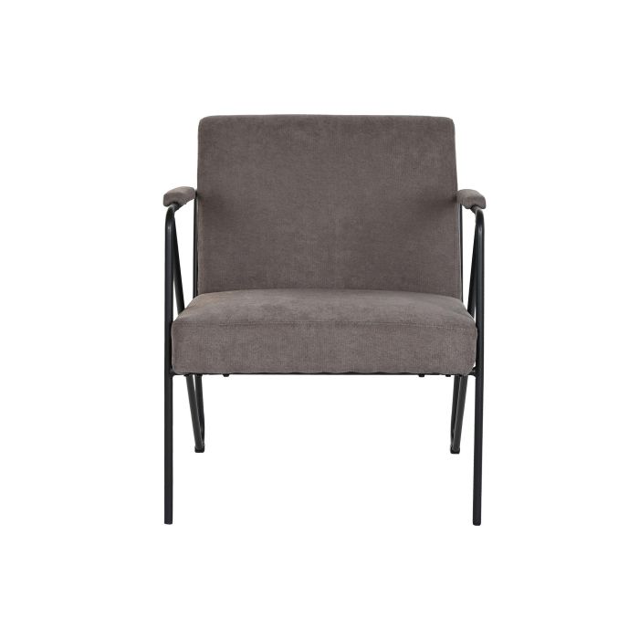 DKD Home Decor Butaca Moderna Desmontable Gris de Poliéster y Metal, Altura Asiento 42 cm, Medidas: 69.5cm Largo x 76cm Alto x 64cm Ancho 6