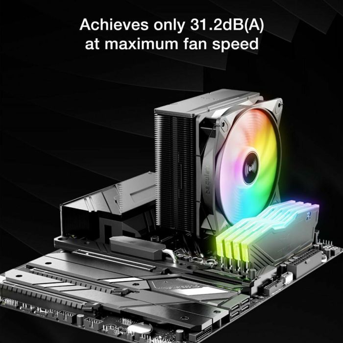 be quiet! Pure Rock 3 LX - Disipador de CPU de aire, 4 tubos de calor, 120mm PWM, TDP 190W, compatibilidad LGA 1851/1700/1200 & AM5/AM4, iluminación LED multicolor, Negro