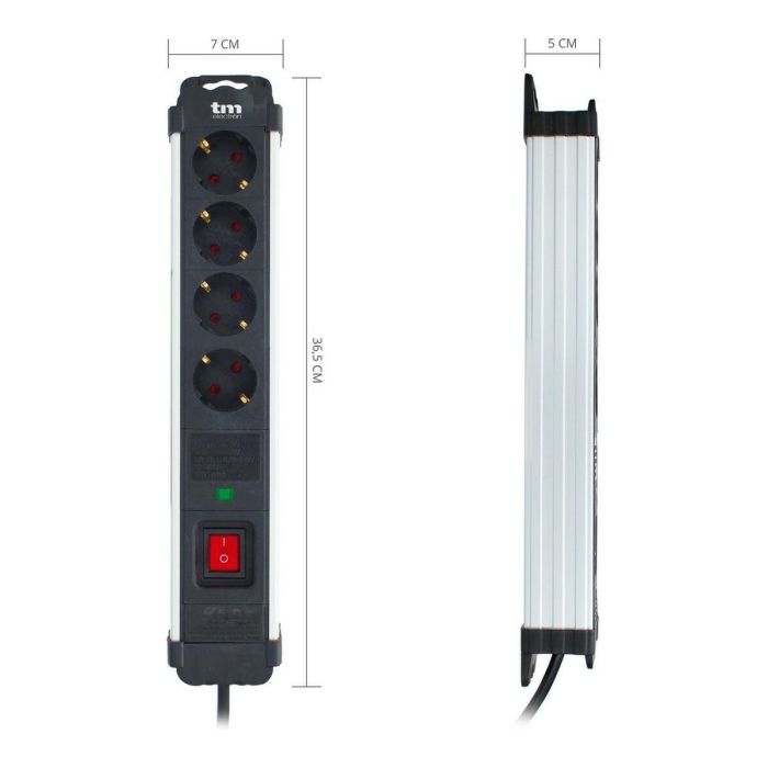 Regleta Enchufes 4 Tomas con interruptor TM Electron TMUAD404 14