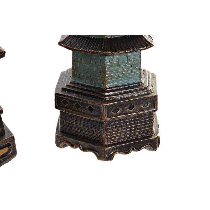 Figura Oriental DKD Home Decor Turquesa 17 x 50 x 15 cm (2 Unidades) 2 Figura Oriental DKD Home Decor Turquesa 17 x 50 x 15 cm (2 Unidades) 2