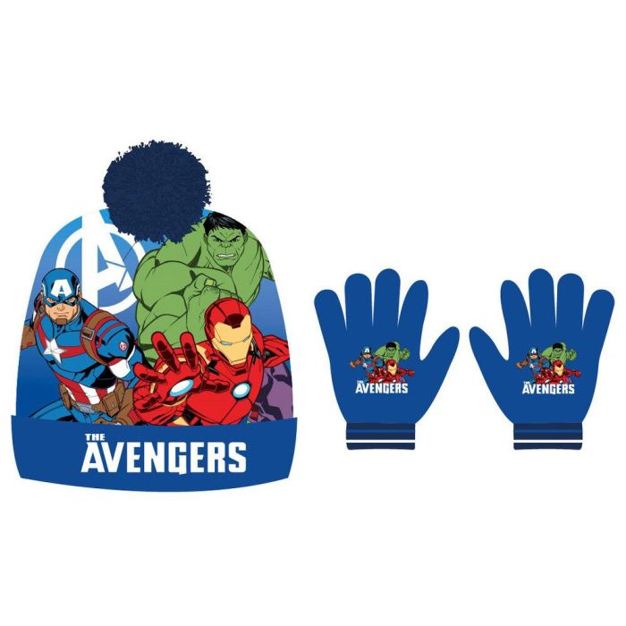 MARVEL Set de Gorro y Guantes Los Vengadores Avengers - 100% Acrílico Gorro y 97% Acrílico Guantes