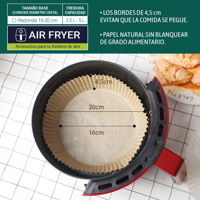 Set-35 Base Papel Airfryer Red.20Cm Algon (24 Unidades) 9