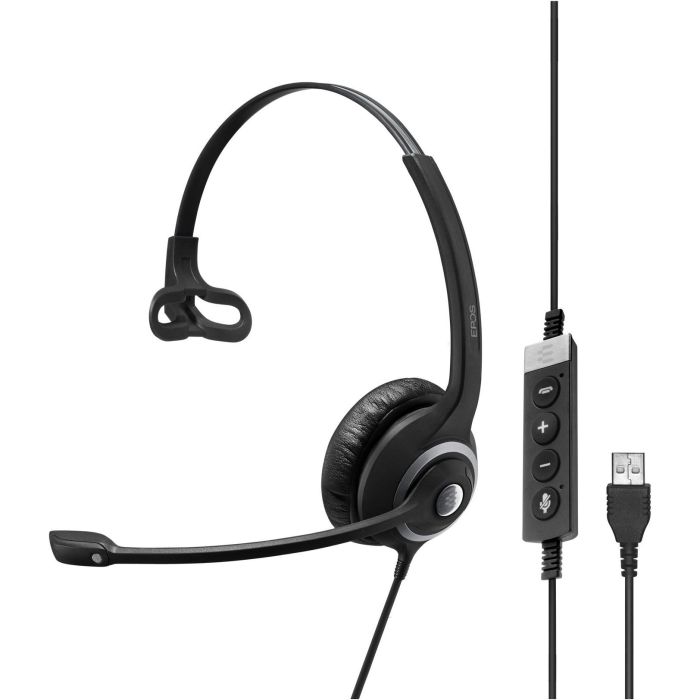 EPOS SC 230 USB MS II Auriculares con cable Microsoft Teams, mono, optimizado para UC, micrófono con cancelación de ruido, negro